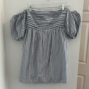 Abercrombie & Fitch Black and White Striped Blouse